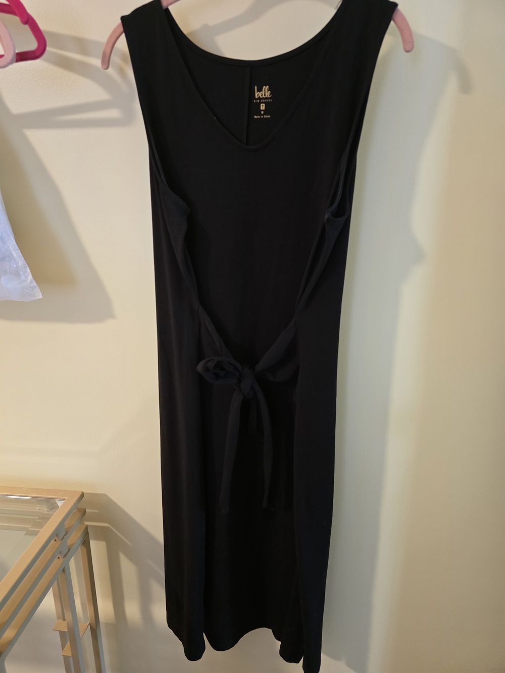 Belle By Kim Gravel Black Sleeveless Tie-Front Midi Dress